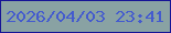 文字の大きさ：1、枠の色：161496、背景の色：89a2a3、文字の色：445bce 無料ブログパーツのブログ時計