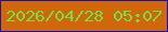 文字の大きさ：3、枠の色：1614b3、背景の色：d1670b、文字の色：7add47 無料ブログパーツのブログ時計