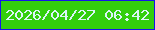 文字の大きさ：4、枠の色：1614ea、背景の色：33cf0d、文字の色：daf5f7 無料ブログパーツのブログ時計