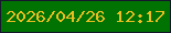 文字の大きさ：4、枠の色：16172d、背景の色：007303、文字の色：e8be21 無料ブログパーツのブログ時計