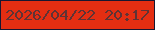 文字の大きさ：1、枠の色：161731、背景の色：e42e12、文字の色：5f3335 無料ブログパーツのブログ時計