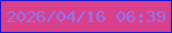 文字の大きさ：2、枠の色：1617d6、背景の色：d8408b、文字の色：9075f4 無料ブログパーツのブログ時計