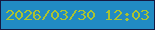 文字の大きさ：3、枠の色：161941、背景の色：218bc3、文字の色：abc331 無料ブログパーツのブログ時計