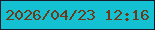 文字の大きさ：2、枠の色：161a2a、背景の色：13c1d2、文字の色：6c3919 無料ブログパーツのブログ時計