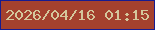 文字の大きさ：2、枠の色：161b90、背景の色：a4412e、文字の色：d4c79c 無料ブログパーツのブログ時計
