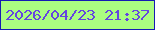 文字の大きさ：2、枠の色：161cb4、背景の色：abfe81、文字の色：6445e0 無料ブログパーツのブログ時計