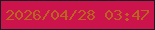 文字の大きさ：2、枠の色：161e24、背景の色：cd134c、文字の色：bb6320 無料ブログパーツのブログ時計