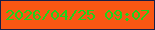 文字の大きさ：3、枠の色：161f47、背景の色：f95713、文字の色：1fd21b 無料ブログパーツのブログ時計