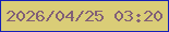 文字の大きさ：2、枠の色：161fb8、背景の色：dacd77、文字の色：815f77 無料ブログパーツのブログ時計