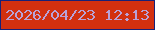 文字の大きさ：5、枠の色：162178、背景の色：d23010、文字の色：b9a2d8 無料ブログパーツのブログ時計