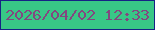 文字の大きさ：4、枠の色：162285、背景の色：38c786、文字の色：834780 無料ブログパーツのブログ時計