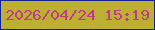 文字の大きさ：5、枠の色：16228f、背景の色：bcaf31、文字の色：bd3d82 無料ブログパーツのブログ時計