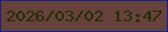 文字の大きさ：5、枠の色：16238c、背景の色：67413b、文字の色：1e2f06 無料ブログパーツのブログ時計