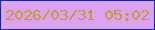 文字の大きさ：4、枠の色：162497、背景の色：dba3f0、文字の色：be972f 無料ブログパーツのブログ時計