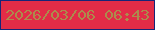 文字の大きさ：2、枠の色：162578、背景の色：e22c47、文字の色：ac8b4c 無料ブログパーツのブログ時計