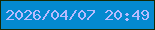 文字の大きさ：2、枠の色：162803、背景の色：0489cf、文字の色：b8bbfe 無料ブログパーツのブログ時計