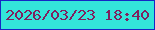 文字の大きさ：1、枠の色：1628c5、背景の色：33e6da、文字の色：7f215f 無料ブログパーツのブログ時計