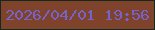 文字の大きさ：3、枠の色：16291e、背景の色：7f422b、文字の色：7563ca 無料ブログパーツのブログ時計