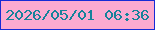 文字の大きさ：2、枠の色：162bd6、背景の色：fcaad0、文字の色：16829a 無料ブログパーツのブログ時計
