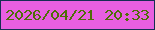 文字の大きさ：4、枠の色：162e53、背景の色：e85fe0、文字の色：4f6e07 無料ブログパーツのブログ時計