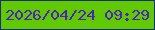 文字の大きさ：3、枠の色：16307f、背景の色：60c902、文字の色：4d20c1 無料ブログパーツのブログ時計