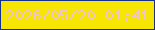 文字の大きさ：4、枠の色：16308d、背景の色：f7e602、文字の色：f0c3d0 無料ブログパーツのブログ時計