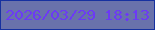 文字の大きさ：4、枠の色：1631a0、背景の色：6972ab、文字の色：6c3af5 無料ブログパーツのブログ時計