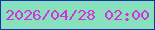 文字の大きさ：4、枠の色：1631a4、背景の色：88e1bd、文字の色：d330df 無料ブログパーツのブログ時計