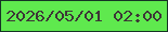 文字の大きさ：3、枠の色：163326、背景の色：5fe94e、文字の色：3d3637 無料ブログパーツのブログ時計