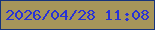 文字の大きさ：1、枠の色：16337c、背景の色：a6955a、文字の色：2832d6 無料ブログパーツのブログ時計