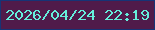 文字の大きさ：4、枠の色：163476、背景の色：501b4a、文字の色：65eedb 無料ブログパーツのブログ時計