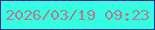 文字の大きさ：4、枠の色：16378d、背景の色：36fce1、文字の色：af7e91 無料ブログパーツのブログ時計