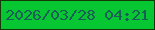 文字の大きさ：3、枠の色：163807、背景の色：06c631、文字の色：1a5e58 無料ブログパーツのブログ時計
