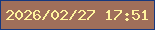 文字の大きさ：4、枠の色：16387f、背景の色：a06f5a、文字の色：fff59e 無料ブログパーツのブログ時計