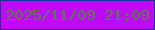 文字の大きさ：3、枠の色：163882、背景の色：be0bf7、文字の色：54823d 無料ブログパーツのブログ時計