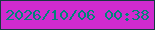 文字の大きさ：2、枠の色：163940、背景の色：d02bcf、文字の色：008479 無料ブログパーツのブログ時計