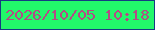 文字の大きさ：4、枠の色：163b82、背景の色：22f86a、文字の色：b44a85 無料ブログパーツのブログ時計