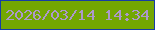 文字の大きさ：3、枠の色：163da5、背景の色：73a702、文字の色：ac99cb 無料ブログパーツのブログ時計