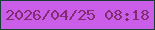 文字の大きさ：3、枠の色：163f36、背景の色：cb5ee9、文字の色：812c6f 無料ブログパーツのブログ時計