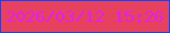 文字の大きさ：4、枠の色：1641fc、背景の色：e6425f、文字の色：e120eb 無料ブログパーツのブログ時計