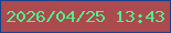 文字の大きさ：5、枠の色：16438d、背景の色：ab4a4f、文字の色：4df28b 無料ブログパーツのブログ時計