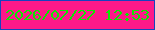 文字の大きさ：5、枠の色：1643bf、背景の色：fd1989、文字の色：0de603 無料ブログパーツのブログ時計