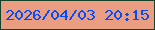 文字の大きさ：3、枠の色：16442b、背景の色：ea9d80、文字の色：014cfc 無料ブログパーツのブログ時計