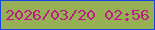 文字の大きさ：3、枠の色：1645e3、背景の色：98b055、文字の色：bc1d82 無料ブログパーツのブログ時計