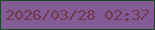 文字の大きさ：3、枠の色：164821、背景の色：835b95、文字の色：71394b 無料ブログパーツのブログ時計