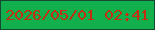 文字の大きさ：3、枠の色：164833、背景の色：12af4d、文字の色：c32d10 無料ブログパーツのブログ時計