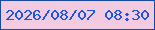文字の大きさ：3、枠の色：164aa4、背景の色：f2cbe1、文字の色：1857e6 無料ブログパーツのブログ時計