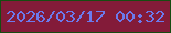 文字の大きさ：4、枠の色：164c11、背景の色：831b39、文字の色：6c7aec 無料ブログパーツのブログ時計