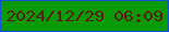 文字の大きさ：2、枠の色：164ddd、背景の色：089a08、文字の色：5a1913 無料ブログパーツのブログ時計