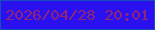 文字の大きさ：3、枠の色：164ebf、背景の色：2b10ef、文字の色：90247a 無料ブログパーツのブログ時計